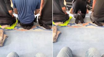 Vatandaş, önünde namaz kılan polisi kayda aldı: Düştüğü not bomba