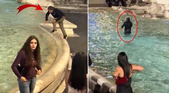 Tarihi çeşmeye atlayan turiste 27 bin lira para cezası kesildi