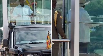 Uganda Cumhurbaşkanı Museveni törene kurşun geçirmez cam fanus içinde katıldı