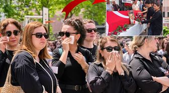 Okul bahçesinde acı veda! Öğrenciler de öğretmenler de gözyaşlarına boğuldu