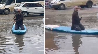 Adana'da sağanak; yollar göle döndü