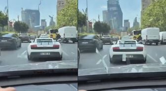 Görüntü İstanbul'dan! Lüks araçtan etrafa balya balya euro saçtı