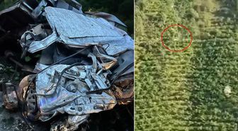 Otomobil yüzlerce metrelik yamaçtan böyle yuvarlandı! Sürücü mucize eseri hayatta kaldı