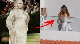 Heidi Klum balkonda üstsüz yakalandı