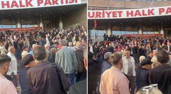 CHP Genel Merkezi'nin önünde 'Hain Kemal' sloganları atılıyor