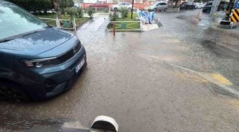 Tekirdağ'da 10 dakikalık sağanak yolları dereye çevirdi