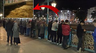 Yeşilırmak'ta su seviyesi yükseldi! Tehlikeye rağmen herkes köprüye akın etti