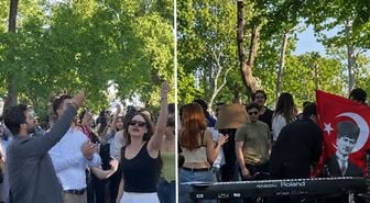 Öğrenciler, Bilgi Üniversitesi'nin yeniden açılmasını kampüste kutladı