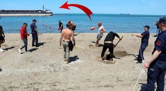 Karasu sahilinde karaya oturan geminin çevresinde denize girmek yasaklandı