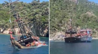 Marmaris’te batan tur teknesindeki tahliye anına ait görüntüler ortaya çıktı