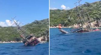 Marmaris'te 110 yolculu gezi teknesi sulara gömüldü