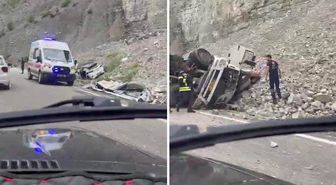 Freni patlayan TIR'dan atlayan sürücü öldü, 2 kişi yaralandı