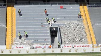 Aziz Yıldırım dediğini yaptı! Fenerbahçe Stadı'nda Maraton tribününün yıkımına başlandı