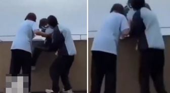 Kız öğrenciler, arkadaşlarını çatıdan atmaya kalktılar