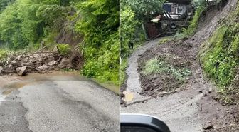 Artvin'de sağanak sonrası dereler taştı