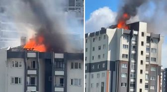 Küçükçekmece'de sitedeki binanın çatısında çıkan yangın nedeniyle 12 kişi hastaneye kaldırıldı
