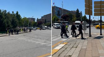 TBMM’den Bakanlığa yürüyerek geçen İçişleri Bakanı Çiftçi kırmızı ışıkta bekledi