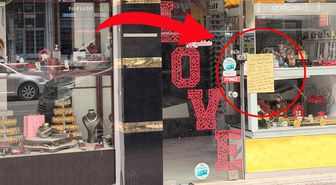 Cam silmekten yorulan esnafın eşi çareyi vitrine not asmakta buldu