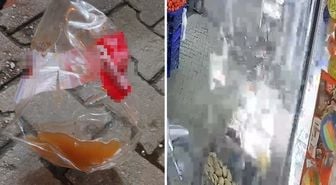 Sıcağın etkisiyle sirke dolu pet şişenin patladığı an kamerada