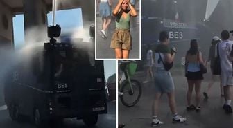 Berlin’de polis TOMA’larla halkı serinletti