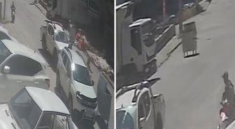 Başına buyruk çöp konteyneri kontrolden çıktı, caddeyi birbirine kattı