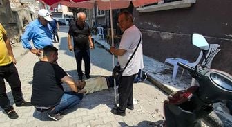 Çay içerken başına beton parçası düştü