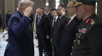 Beştepe'de tarihi anlar! Trump, Ankara Garnizon Komutanı'nın önünde esas duruşa geçti