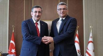 Cumhurbaşkanı Yardımcısı Yılmaz, KKTC Cumhurbaşkanı Erhürman ile bir araya geldi: Kıbrıs meselesi ele alındı
