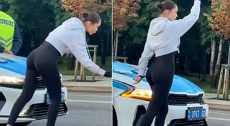 Trafik cezasına üzüleceğine bakın ne yaptı