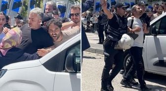 Bakanlığın önünde gergin dakikalar! Polis ekipleri müdahale etti