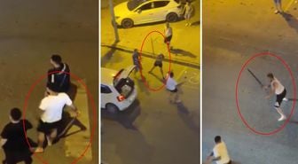 Görüntüler korkunç! Sokak kavgasında kılıçlar çekildi, ortalık savaş alanına döndü