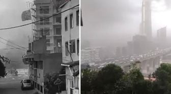 Hava aniden karardı, İstanbul'u fırtına esir aldı: Ağaçlar devrildi, çatılar uçtu