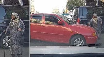 Park yeri savaşını bastonlu yaşlı kadın kazandı