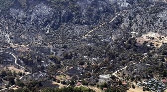 Fethiye’deki yangının tahribatı havadan görüntülendi
