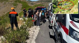 Antalya'da korkunç kaza: Uçuruma yuvarlanan otomobildeki 5 kişi can verdi