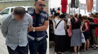 Semt pazarında mide bulandıran olay! Genç kadını hemen polise koştu