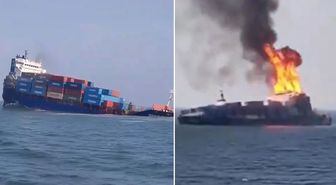 Karadeniz yangın yeri! İHA'nın vurduğu Rus konteyner gemisi battı