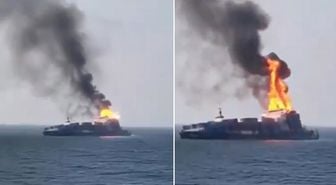 Karadeniz yangın yeri! İHA'nın vurduğu Rus konteyner gemisi battı