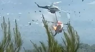 Yunanistan'da orman yangınlarına müdahalede facia: 2 helikopter havada çarpıştı