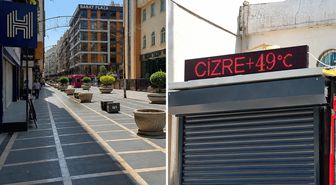 Cizre’de termometre 49 dereceyi gösterdi, caddeler boş kaldı