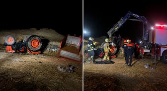Devrilen traktörün altında kalan karı-koca, yaşamını yitirdi