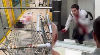 Eski sevgilisini bıçaklayıp kendi boğazını kesti: Dehşet anları kamerada