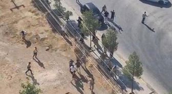 Nizamiye kapısının önünde arazi anlaşmazlığı nedeniyle birbirlerine girdiler