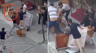 Isparta'da sokak ortasında dehşet: Masa, sandalye ve sopalar havada uçuştu