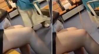 Vapurda skandal görüntü! Şort giyen genç kıza bastonla vurdu