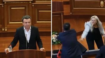 Kosova Meclisi'nde Başbakan Kurti'ye yumurtalı protesto