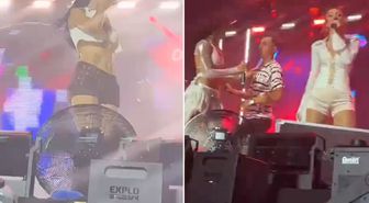 Manifest konserinde ortalık karıştı! Bir anda sahneye atladı