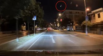 Büyükçekmece'de gök taşının düşme anı kamerada