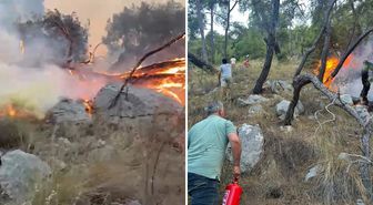 Antalya'da orman yangını müdahalesinde gönüllüler de devrede: Yangın tüpleri eşekle taşındı