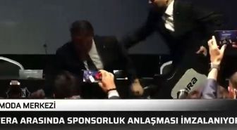 Serdal Adalı'nın talihsiz anı! Basın toplantısında yere düştü